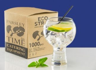 Green eco-friendly straws – made of plastic
