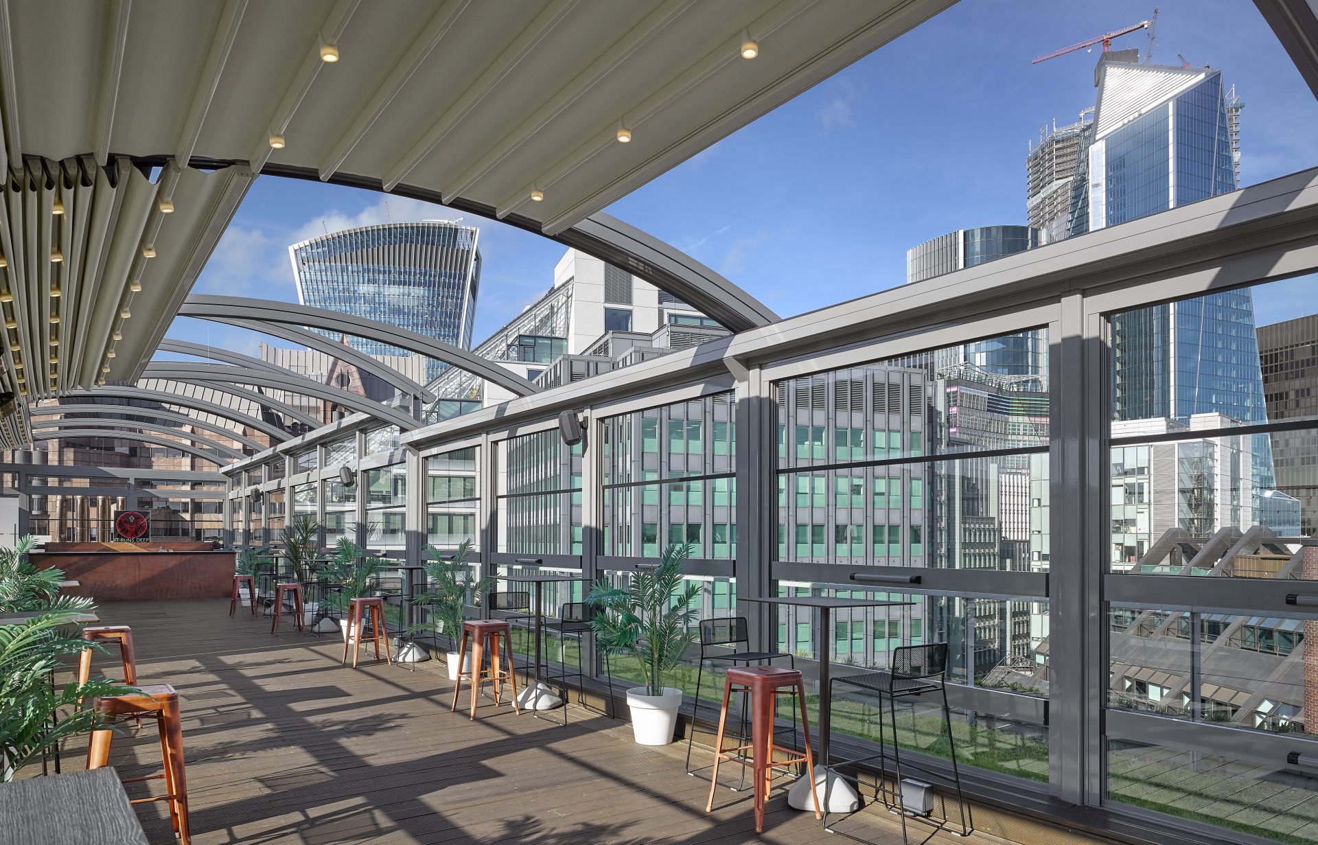 Canopies UK Raising the roof at Hilton’s brand new bar Ontrade Progress